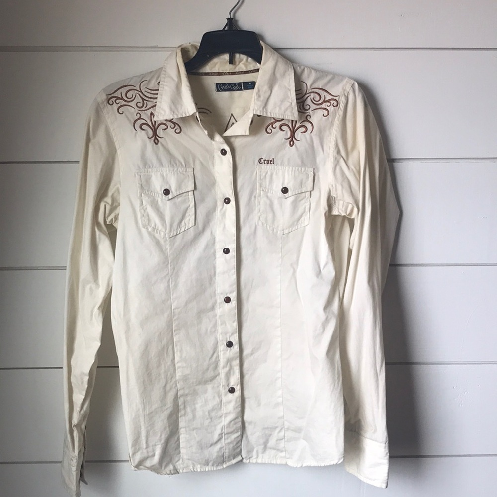 Cruel Girl Rodeo Shirt. Long sleeve, button down.